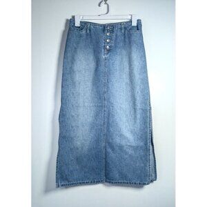 Squeeze Stephen Hardy Denim Maxi Skirt‎ Size 11 Juniors 90s Y2K Grunge Vintage